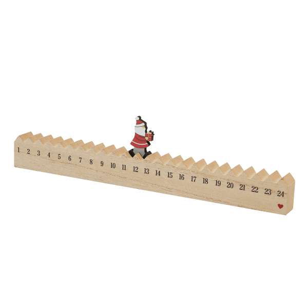 Holz-Kalender WALKING SANTA