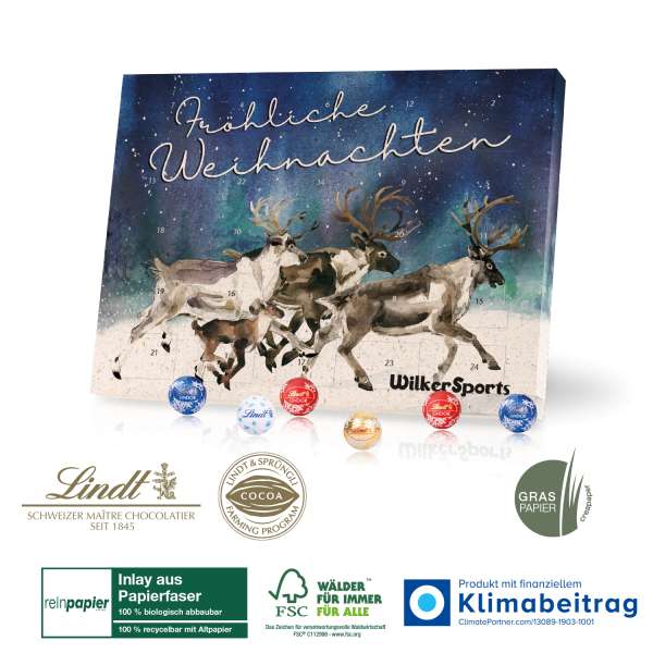 Adventskalender aus Graspapier Lindt "Gourmet Edition" Organic