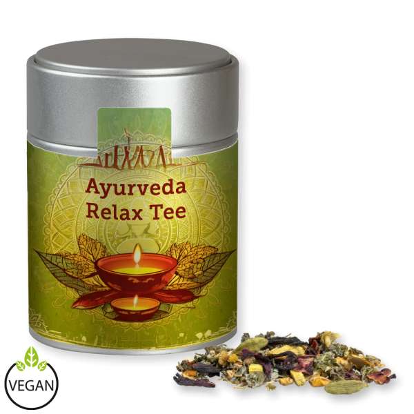 Ayurveda Relax-Tee, ca. 60g, Metalldose Midi silber