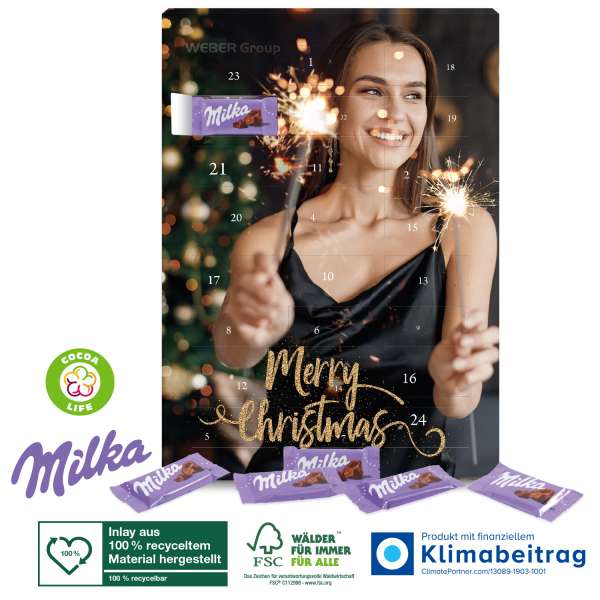 Wand-Adventskalender mit Milka Schokolade