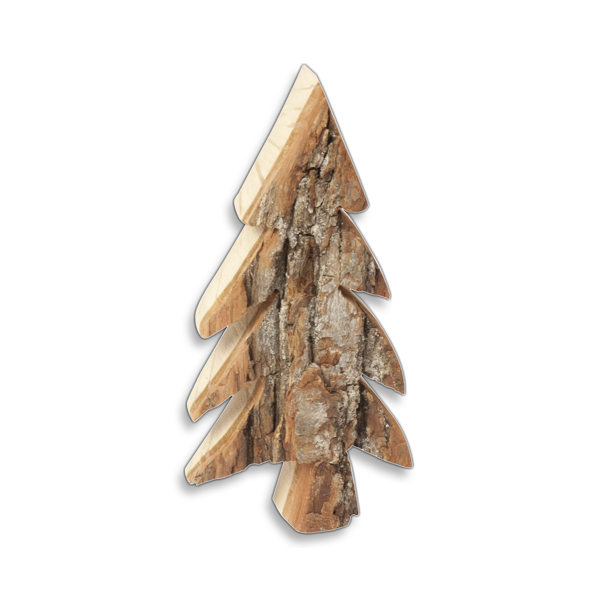 Tannenbaum mit Rinde aus Holz 15 cm als Werbegeschenk online bestellen