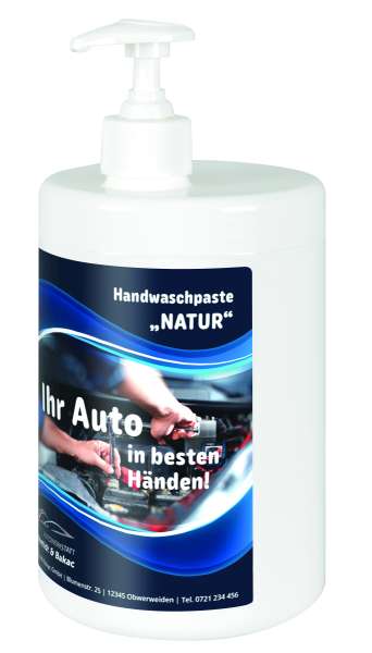 Handwaschpaste "Natur" im 900 ml Pumpspender - inkl. 4c-Etikett