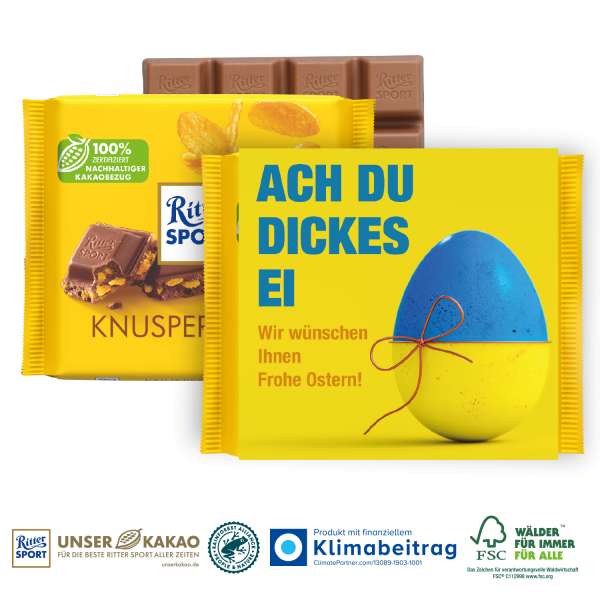 Ritter SPORT mit Werbebanderole, 100 g