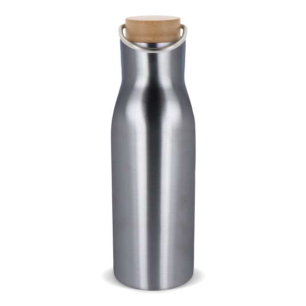 Isolier-Flasche mit Bambusdeckel, 500ml