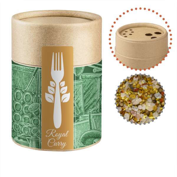 Royal Curry, ca. 110g, Biologisch abbaubarer Eco Pappstreuer Midi