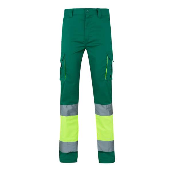 VL ZEUS Zweifarbige Stretch-Hose mit mehreren Taschen (240 g / m²), aus Baumwolle (46 %), EME (38 %)