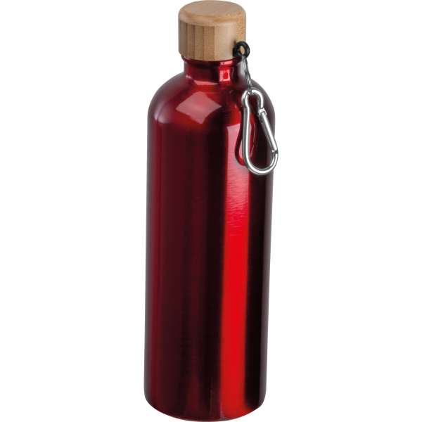 Edelstahltrinkflasche mit Karabiner, 750ml