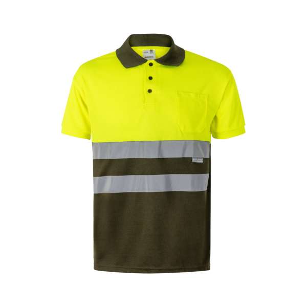 VL CUPID LARGE Zweifarbiges Poloshirt im Bird-Eye-Design (160g / m²) mit kurzen Ärmeln, aus Polyeste