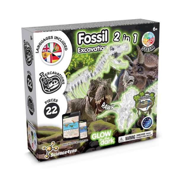 2 in 1 Fossil Excavation Kit II Lernspiel lieferung inklusive einer kraftpapiertasche (90 g / m²)