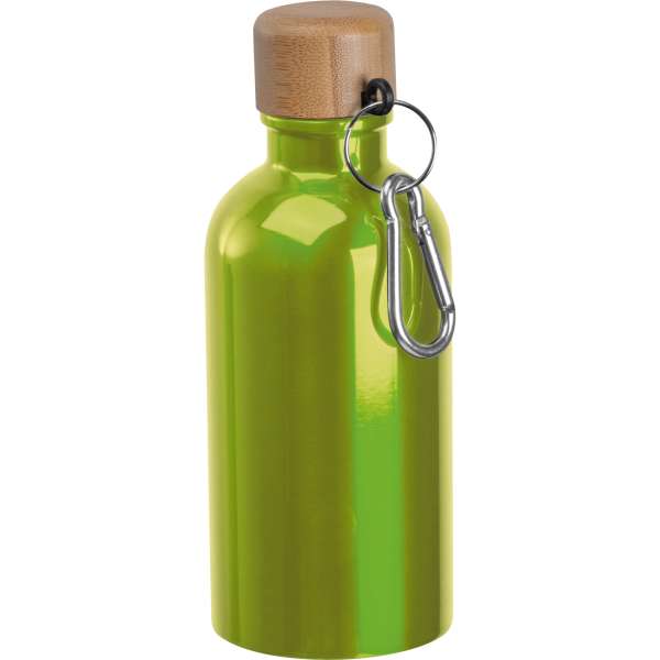 Edelstahltrinkflasche mit Karabiner, 400ml