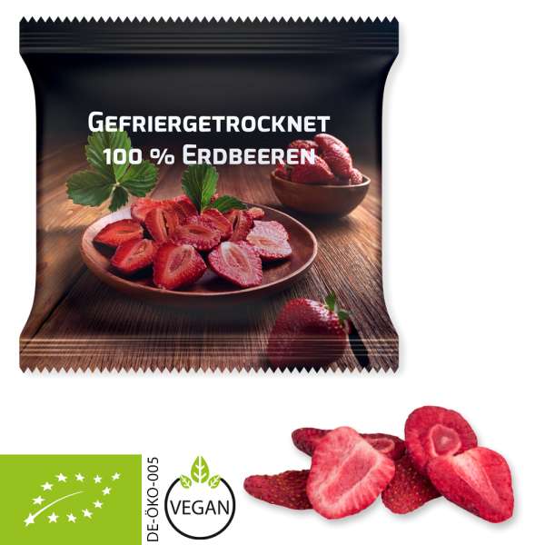 Bio Gefriergetrocknete Erdbeeren, ca. 15g, Maxi-XL-Tüte