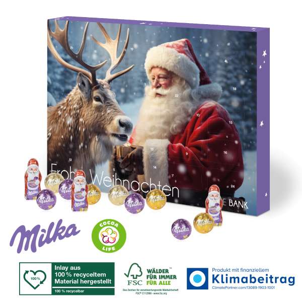 Adventskalender Milka "Edition", Inlay aus 100% recyceltem Material