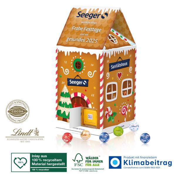 Adventskalender-Haus "XL" mit Lindt Schokolade