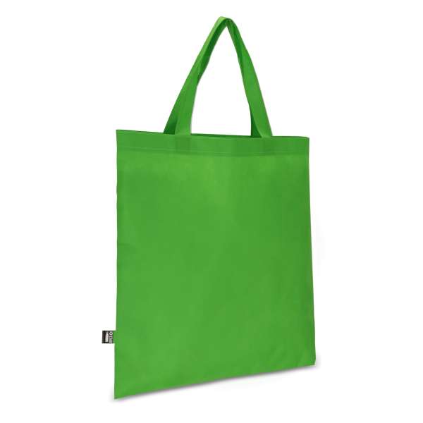 R-PET Tragetasche aus Non Woven mit kurzen Griffen 38 x 42cm 75g/m²