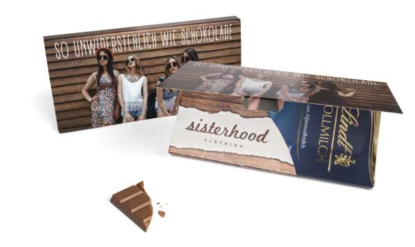 Lindt Schokoladentafel in Mailingmappe