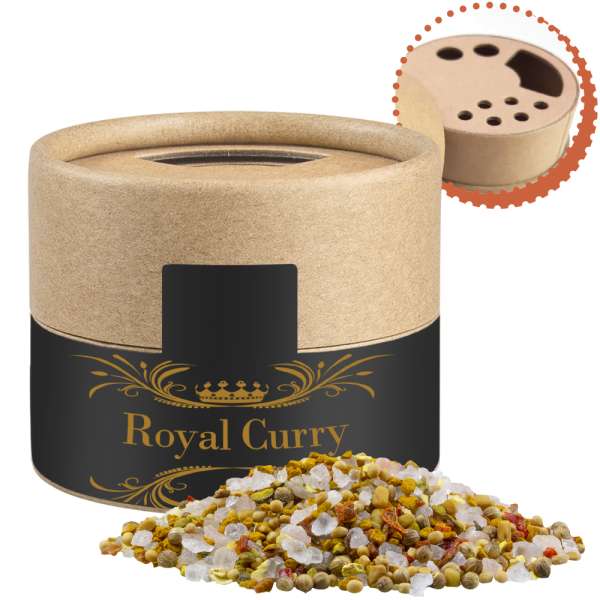 Royal Curry, ca. 50g, Biologisch abbaubarer Eco Pappstreuer Mini