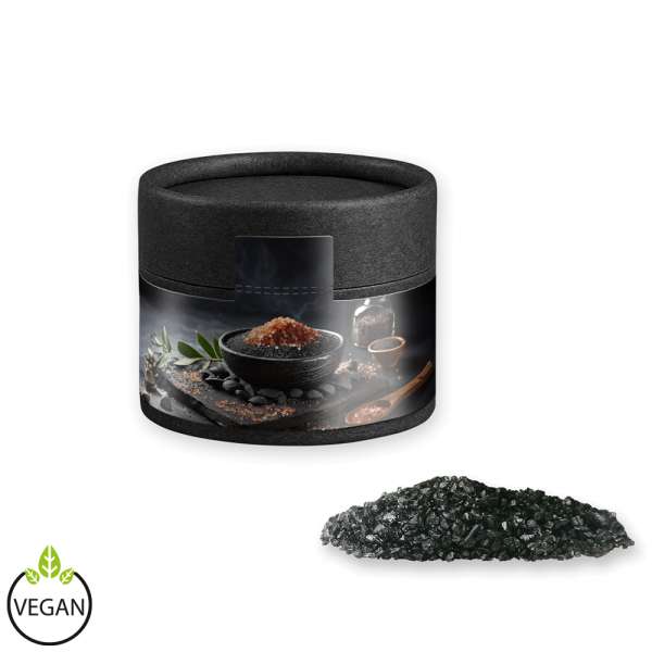 Gewürzmischung Black Lava Salz, ca. 75g, Kraftpapierdose Mini schwarz