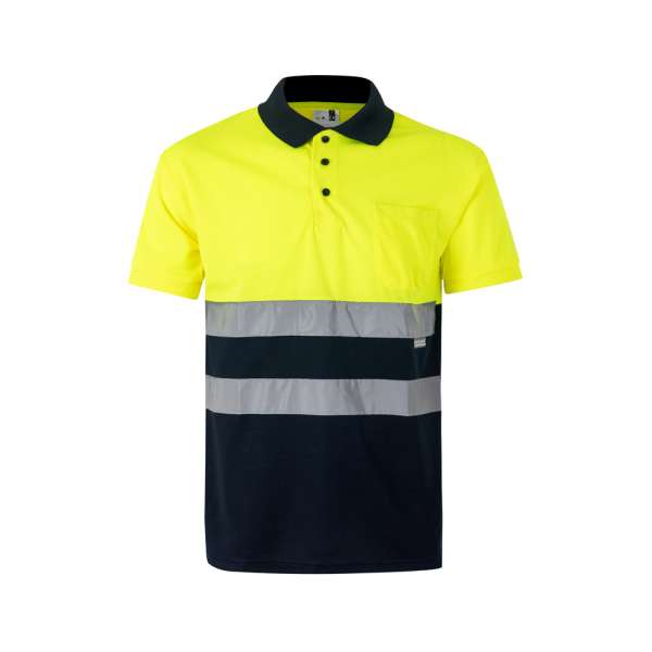 VL CUPID LARGE Zweifarbiges Poloshirt im Bird-Eye-Design (160g / m²) mit kurzen Ärmeln, aus Polyeste