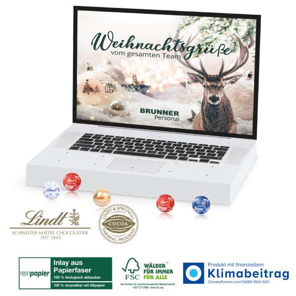 Adventskalender "Laptop" Lindt Organic mit Lindt Minis