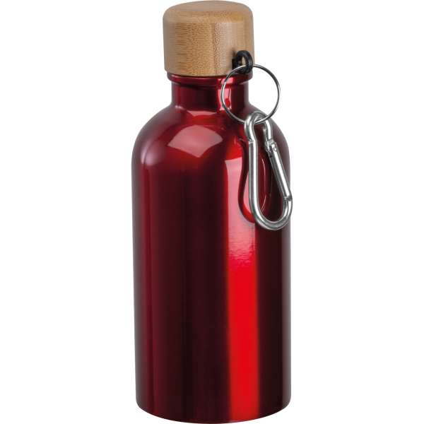 Edelstahltrinkflasche mit Karabiner, 400ml