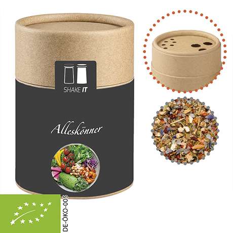 Bio Gewürzmischung Alleskönner, ca. 75g, Biologisch abbaubarer Eco Pappstreuer Midi