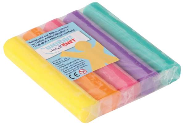 Pastell-Knet 200 g, 5 Rollen, farbig