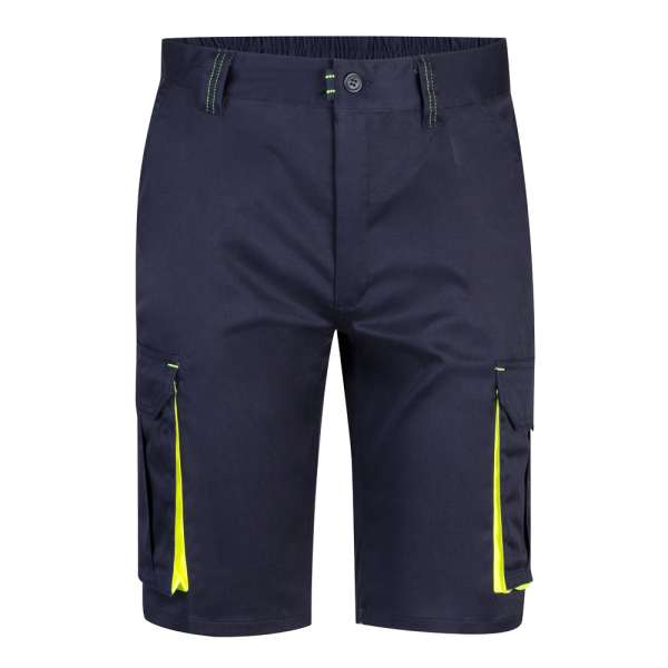 VL HEMERA Zweifarbige Stretch-Bermudashorts mit mehreren Taschen (240 g / m²) aus Baumwolle (46 %),