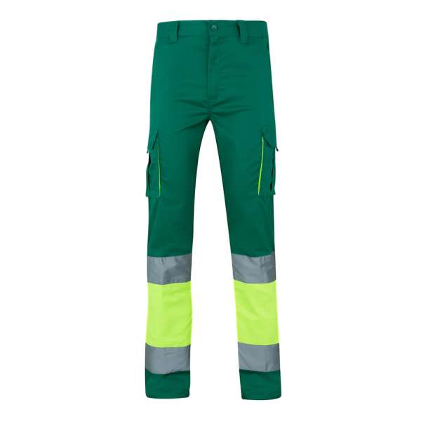 VL ZEUS LARGE Zweifarbige Stretch-Hose mit mehreren Taschen (240 g / m²), aus Baumwolle (46 %), EME