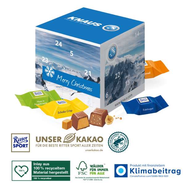 Adventskalender "Cube" mit Ritter SPORT Schokowürfel