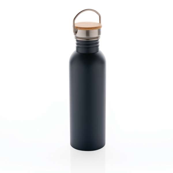 Moderne Stainless-Steel Flasche mit Bambusdeckel