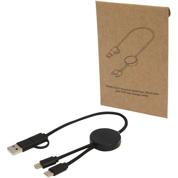 Citala 30 cm 5-in-1 Kabel aus recyceltem Kunststoff für Datenübertragung und 27W Schnellladung