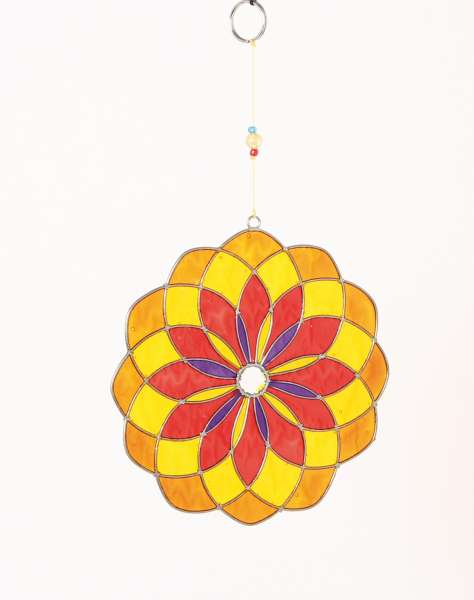 Suncatcher Mandala, gelb / rot