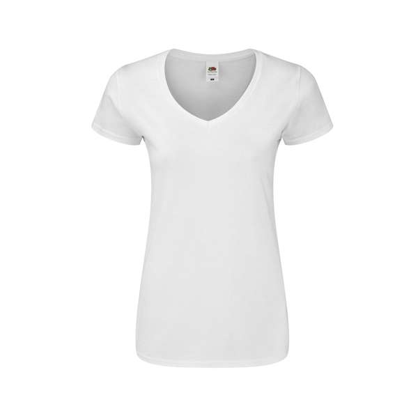 Frauen Weiß T-Shirt Iconic V-Neck