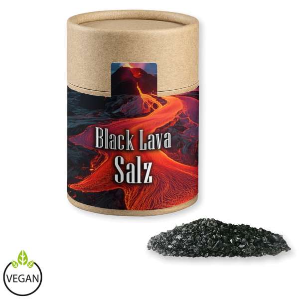 Gewürzmischung Black Lava Salz, ca. 135g, Kraftpapierdose Midi