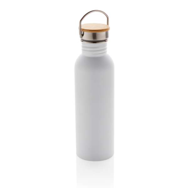 Moderne Stainless-Steel Flasche mit Bambusdeckel