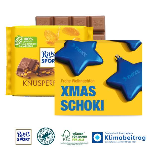 Ritter SPORT in Werbekartonage, 100 g