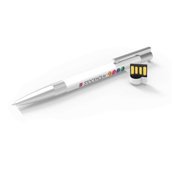 USB Pen Stockholm White (Black ink)