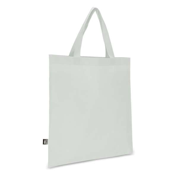 R-PET Tragetasche aus Non Woven mit kurzen Griffen 38 x 42cm 75g/m²