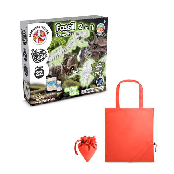 2 in 1 Fossil Excavation Kit V Lernspiel lieferung inklusive einer faltbaren geschenktasche aus 190T