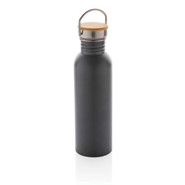 Moderne Stainless-Steel Flasche mit Bambusdeckel