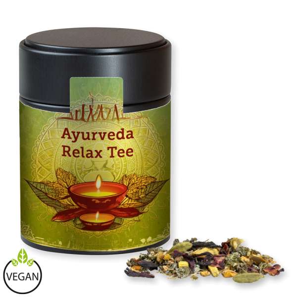 Ayurveda Relax-Tee, ca. 60g, Metalldose Midi schwarz