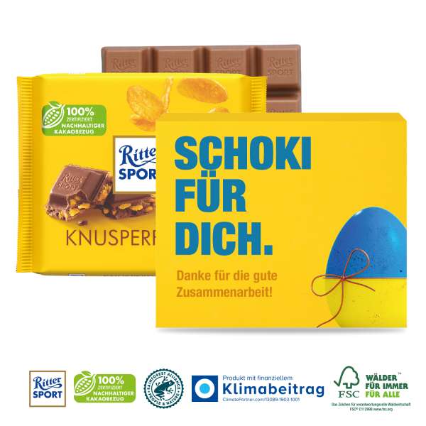 Ritter SPORT in Werbekartonage, 100 g