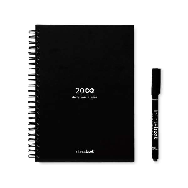 STARTER KIT INFINITE PLANNER A5 Set bestehend aus einem "Infinity Tagebuch", Reinigungsset, Marker u